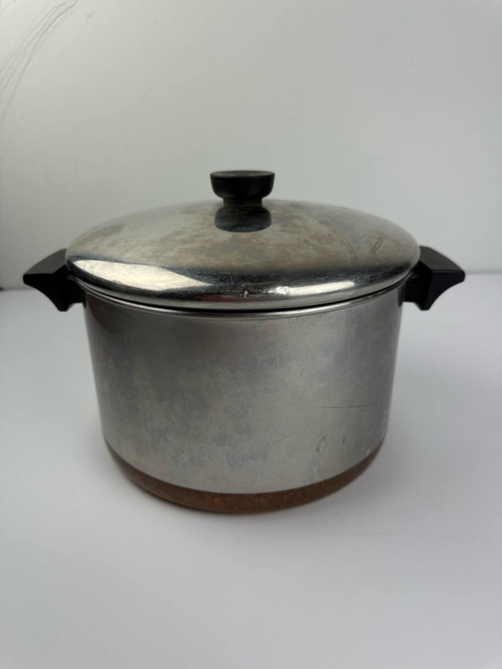 Vintage Revere Ware 1801 Copper Bottom 6 QT Stock/Soup Pot with Lid Clinton, IL